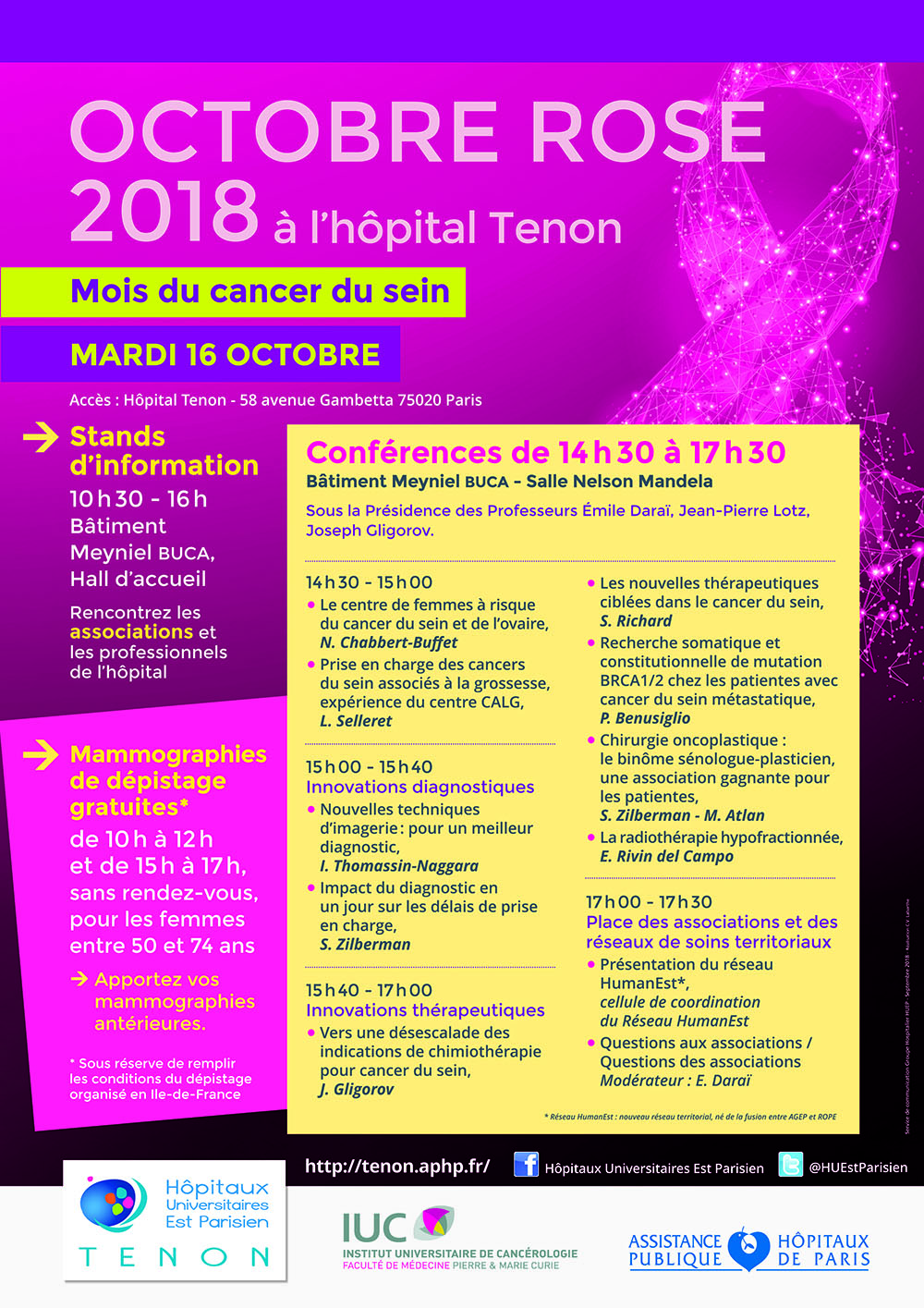 Affiche Octobre rose HUEP 2018